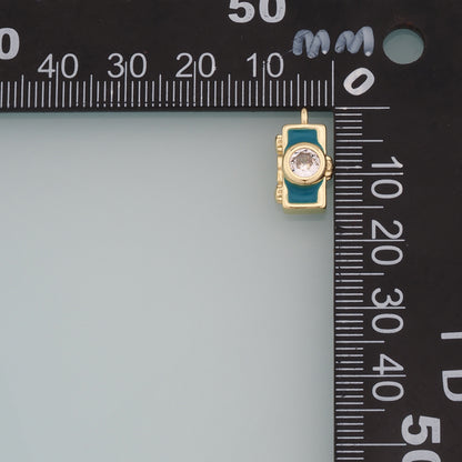 Gold Camera Charms,18K Gold Filled Camera Pendant,Enamel Camera Charm Bracelet Necklace for DIY Jewelry Making Supply