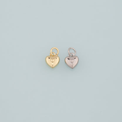 Gold Heart Charms,18K Gold Filled Heart Pendant,Dinty Heart Charm Bracelet Necklace for DIY Jewelry Making Supply