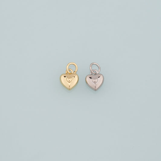 Gold Heart Charms,18K Gold Filled Heart Pendant,Dinty Heart Charm Bracelet Necklace for DIY Jewelry Making Supply