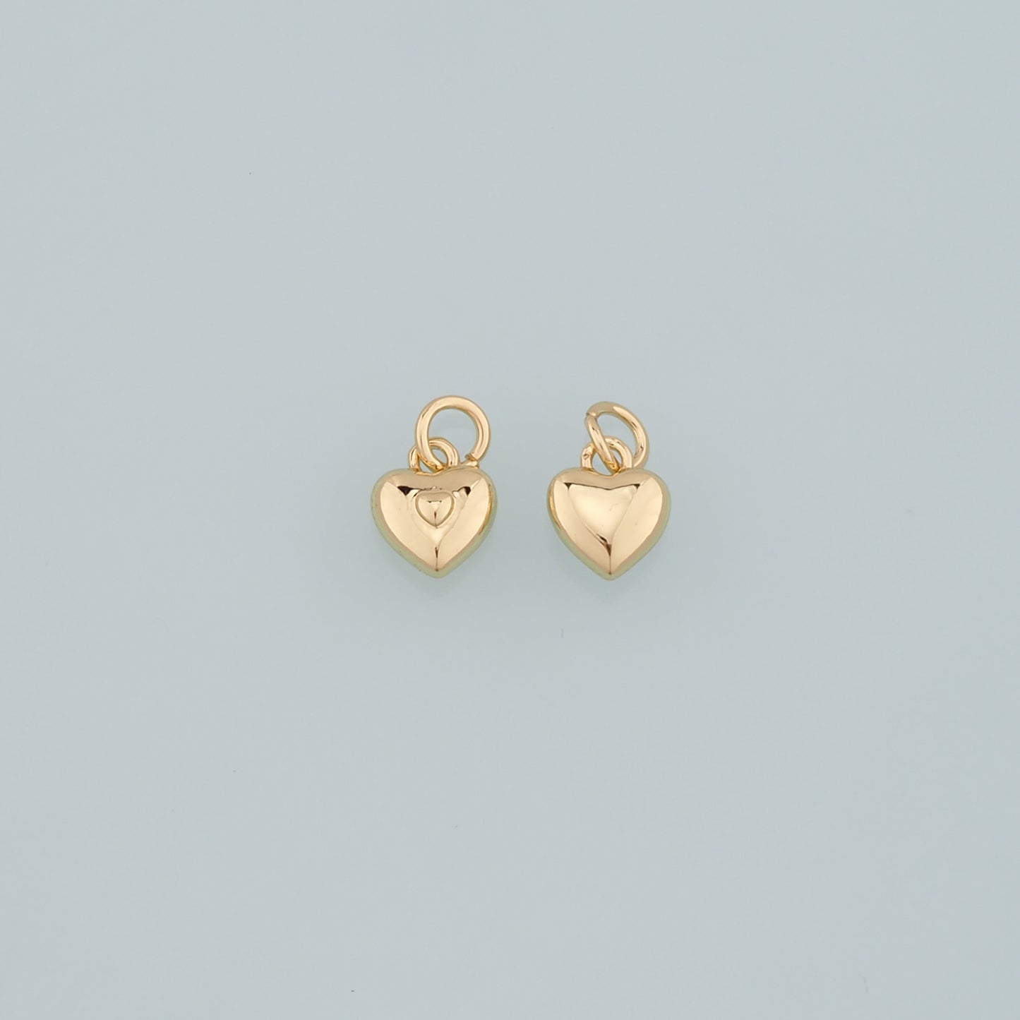 Gold Heart Charms,18K Gold Filled Heart Pendant,Dinty Heart Charm Bracelet Necklace for DIY Jewelry Making Supply