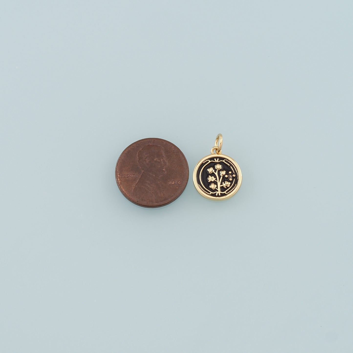Gold Flower Charms,18K Gold Filled Flower Pendant,Enamel Flower Charm Bracelet Necklace for DIY Jewelry Making Supply