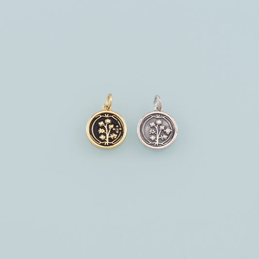 Gold Flower Charms,18K Gold Filled Flower Pendant,Enamel Flower Charm Bracelet Necklace for DIY Jewelry Making Supply