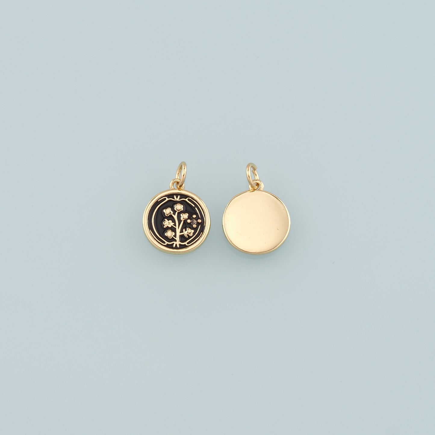 Gold Flower Charms,18K Gold Filled Flower Pendant,Enamel Flower Charm Bracelet Necklace for DIY Jewelry Making Supply