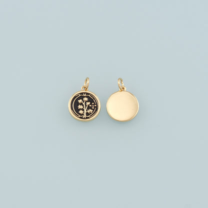 Gold Flower Charms,18K Gold Filled Flower Pendant,Enamel Flower Charm Bracelet Necklace for DIY Jewelry Making Supply
