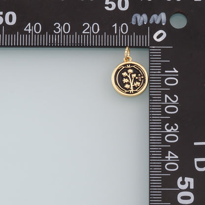 Gold Flower Charms,18K Gold Filled Flower Pendant,Enamel Flower Charm Bracelet Necklace for DIY Jewelry Making Supply