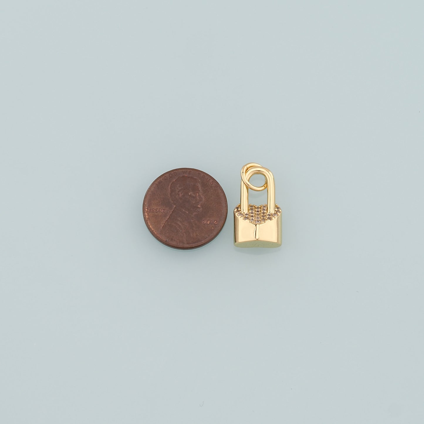Gold Key Lock Charms,18K Gold Filled Lock Pendant,CZ Micro Pave Lock Charm Bracelet Necklace for DIY Jewelry Making Supply