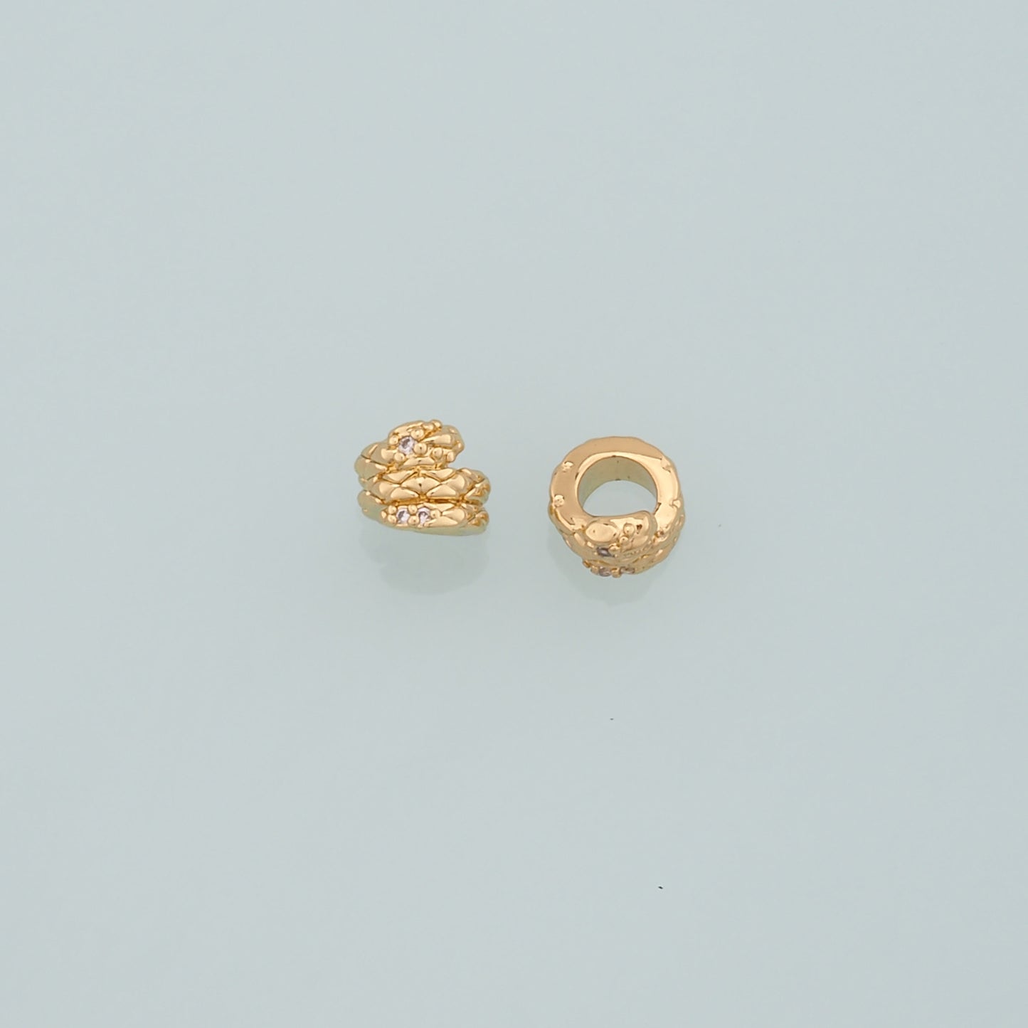 Gold Snake Beads,18K Gold Filled Snake Spacer Bead Bracelet Necklace for DIY Jewelry Making Supply