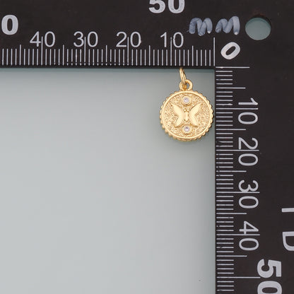 Gold Butterfly Charms,18K Gold Filled Butterfly Pendant,CZ Micro Pave Butterfly Charm Bracelet Necklace for DIY Jewelry Making Supply