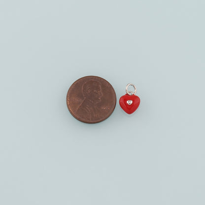 Gold Heart Charms,18K Gold Filled Heart Pendant,Enamel Heart Charm Bracelet Necklace for DIY Jewelry Making Supply