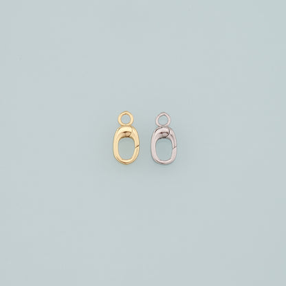 18K Gold Filled Oval Carabiner Clasp,Carabiner Lock Connector,Spring Push Gate for DIY Jewelry Finding Necklace Bracelet