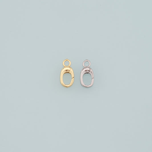 18K Gold Filled Oval Carabiner Clasp,Carabiner Lock Connector,Spring Push Gate for DIY Jewelry Finding Necklace Bracelet