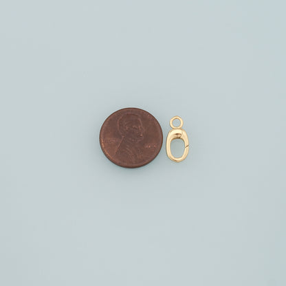 18K Gold Filled Oval Carabiner Clasp,Carabiner Lock Connector,Spring Push Gate for DIY Jewelry Finding Necklace Bracelet