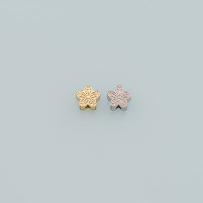 Gold Flower Spacer Beads Charms,18K Gold Filled Flower Bracelet Necklace for DIY Jewelry Making Supply