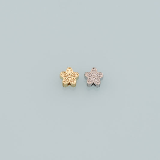 Gold Flower Spacer Beads Charms,18K Gold Filled Flower Bracelet Necklace for DIY Jewelry Making Supply