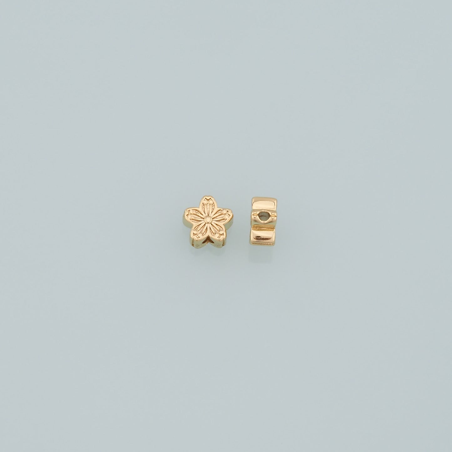 Gold Flower Spacer Beads Charms,18K Gold Filled Flower Bracelet Necklace for DIY Jewelry Making Supply