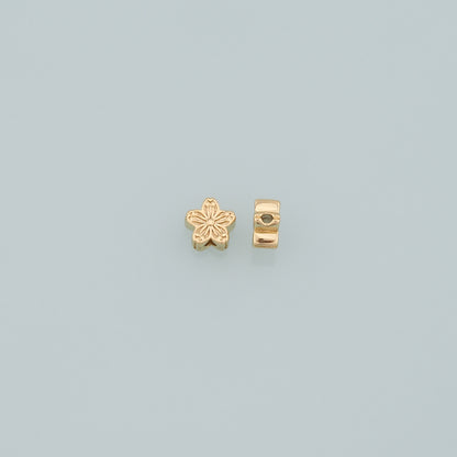 Gold Flower Spacer Beads Charms,18K Gold Filled Flower Bracelet Necklace for DIY Jewelry Making Supply