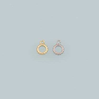 Gold Round Beads Charms,18K Gold Filled Round spacer beads Bracelet Necklace for DIY Jewelry Making Supply