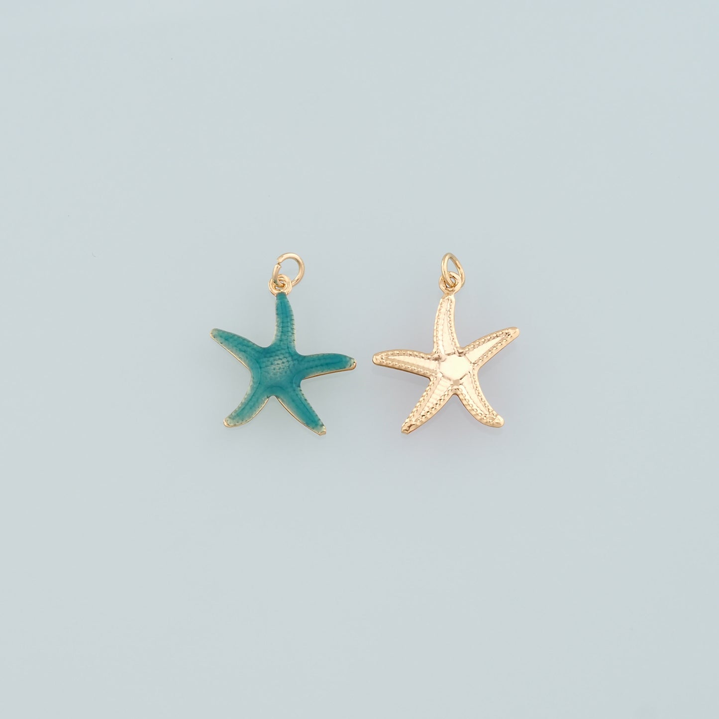 Gold Starfish Charms,18K Gold Filled Sea Star Pendant,Enamel Starfish Charm Bracelet Necklace for DIY Jewelry Making Supply