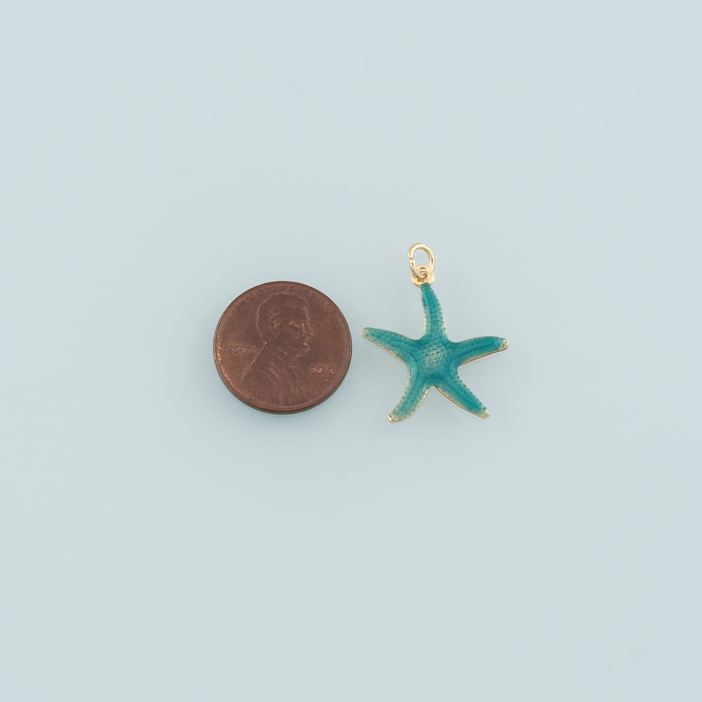 Gold Starfish Charms,18K Gold Filled Sea Star Pendant,Enamel Starfish Charm Bracelet Necklace for DIY Jewelry Making Supply