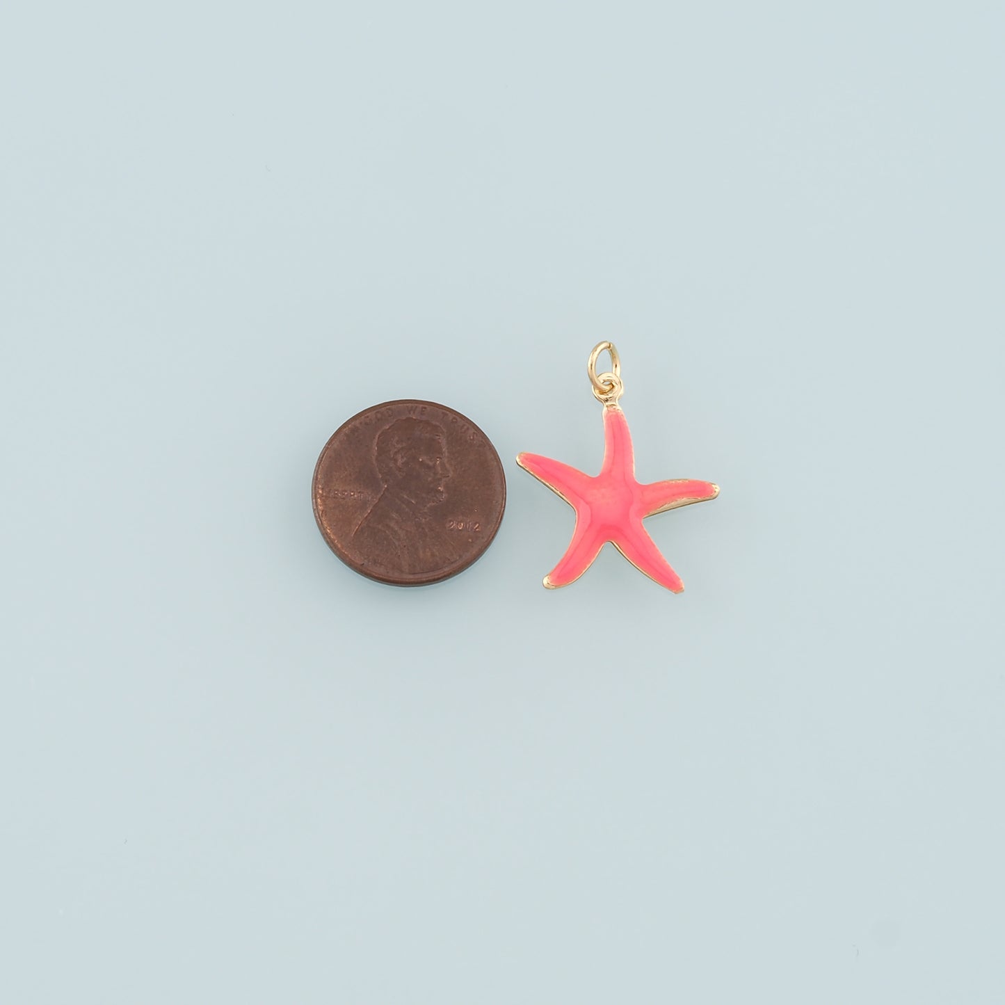 Gold Starfish Charms,18K Gold Filled Sea Star Pendant,Enamel Starfish Charm Bracelet Necklace for DIY Jewelry Making Supply