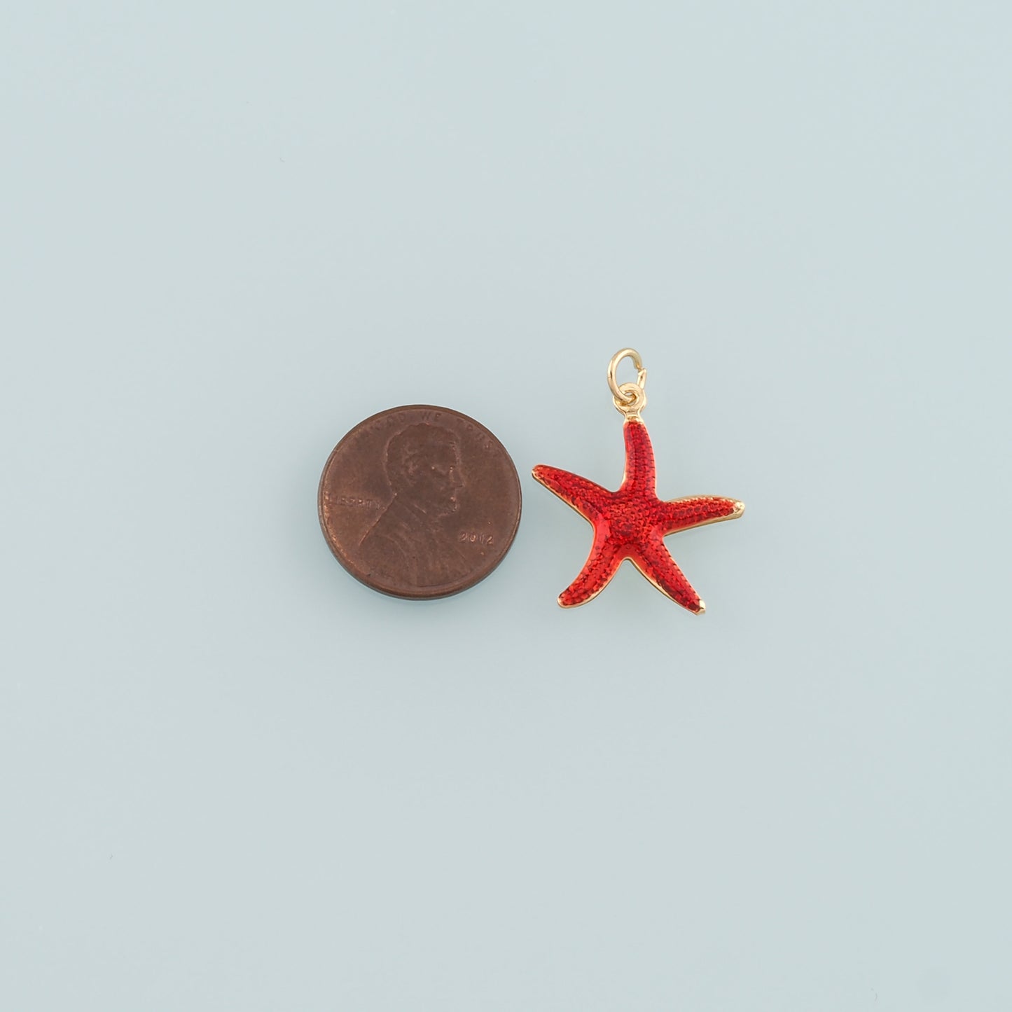 Gold Starfish Charms,18K Gold Filled Sea Star Pendant,Enamel Starfish Charm Bracelet Necklace for DIY Jewelry Making Supply
