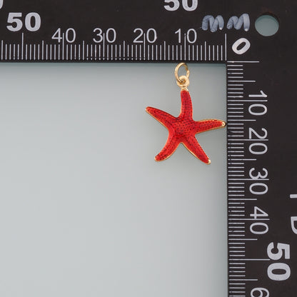 Gold Starfish Charms,18K Gold Filled Sea Star Pendant,Enamel Starfish Charm Bracelet Necklace for DIY Jewelry Making Supply
