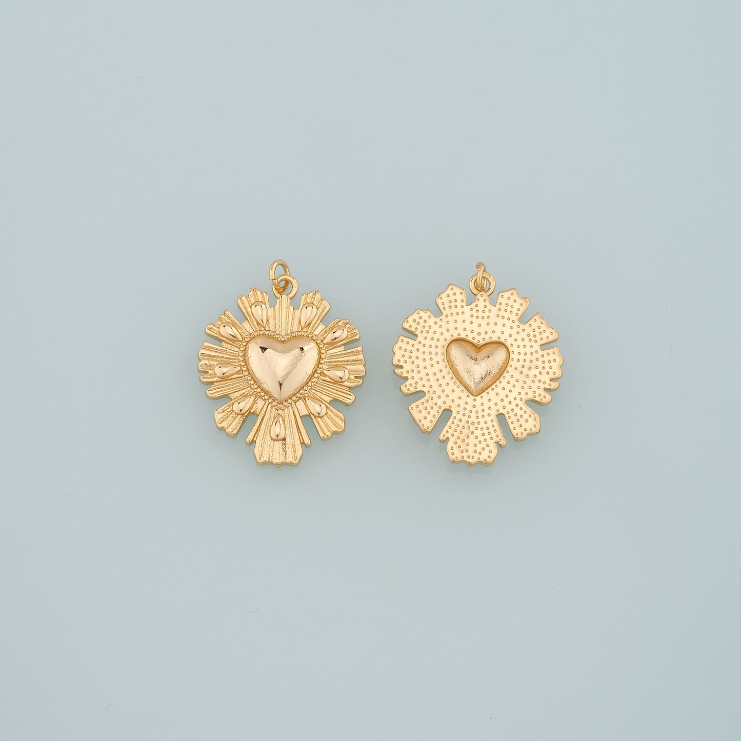 Gold Heart Charms,18K Gold Filled Heart Pendant,Dainty Heart Charm Bracelet Necklace for DIY Jewelry Making Supply
