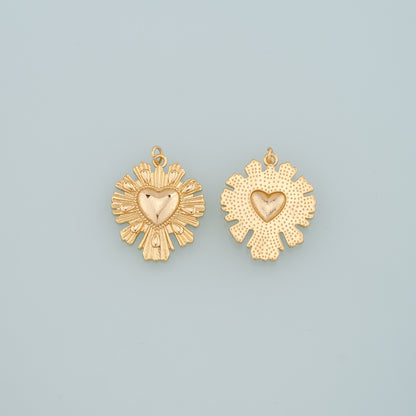 Gold Heart Charms,18K Gold Filled Heart Pendant,Dainty Heart Charm Bracelet Necklace for DIY Jewelry Making Supply