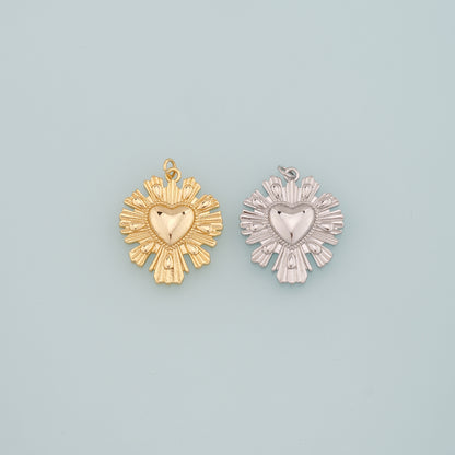 Gold Heart Charms,18K Gold Filled Heart Pendant,Dainty Heart Charm Bracelet Necklace for DIY Jewelry Making Supply