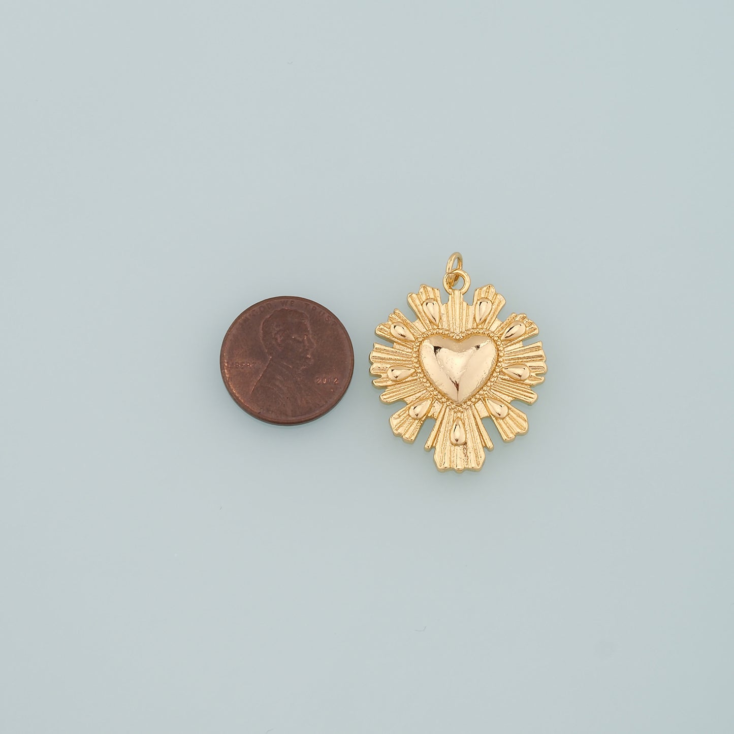 Gold Heart Charms,18K Gold Filled Heart Pendant,Dainty Heart Charm Bracelet Necklace for DIY Jewelry Making Supply