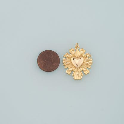 Gold Heart Charms,18K Gold Filled Heart Pendant,Dainty Heart Charm Bracelet Necklace for DIY Jewelry Making Supply