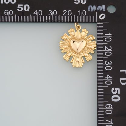 Gold Heart Charms,18K Gold Filled Heart Pendant,Dainty Heart Charm Bracelet Necklace for DIY Jewelry Making Supply