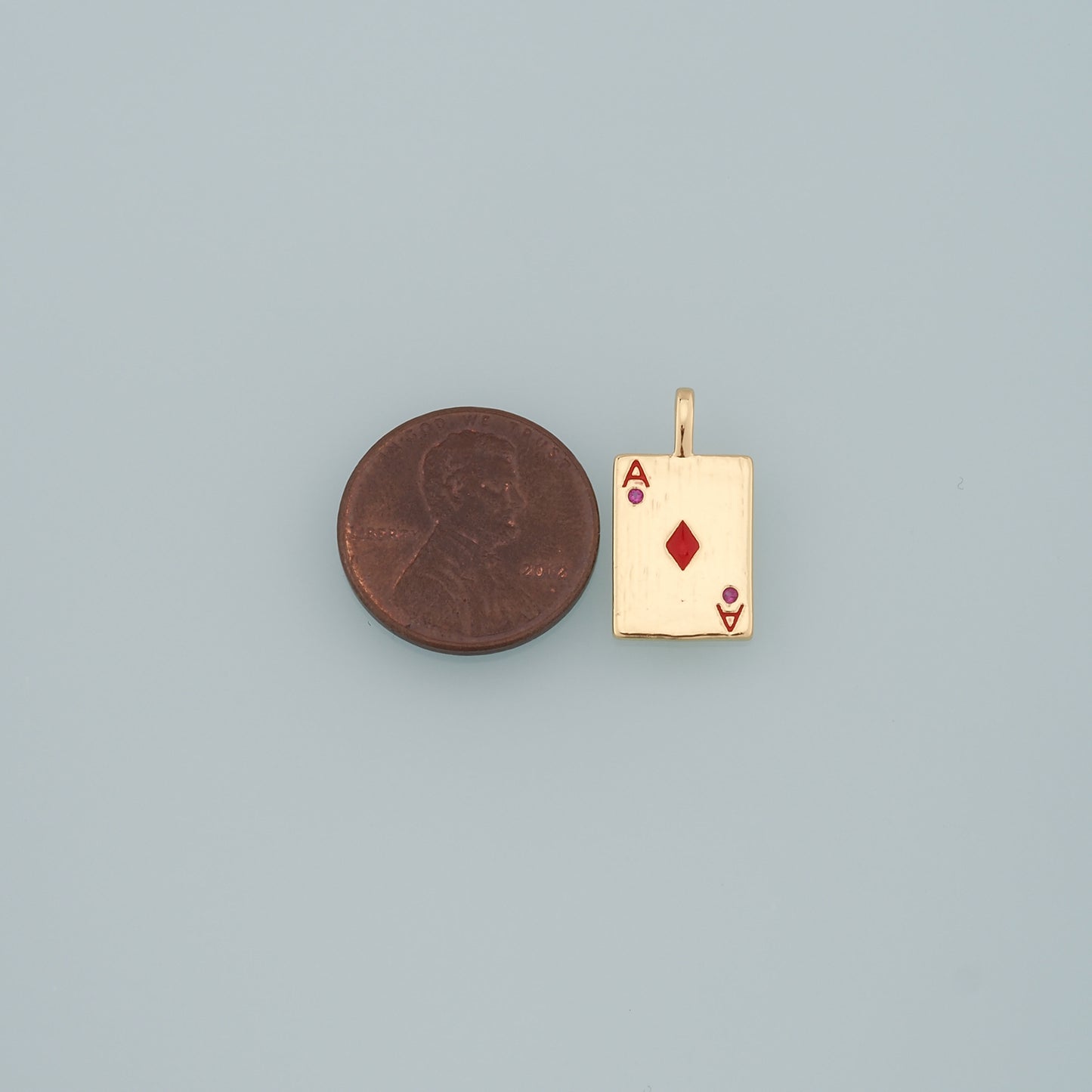 Gold Poker Charms,18K Gold Filled Poker Pendant,Enamel Playing Card Charm Bracelet Necklace for DIY Jewelry Making Supply