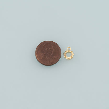 Gold Round Beads Charms,18K Gold Filled Round spacer beads Bracelet Necklace for DIY Jewelry Making Supply