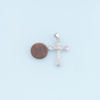 Gold Cross Charms,18K Gold Filled Cross Pendant,CZ Micro Pave Cross Charm Bracelet Necklace for DIY Jewelry Making Supply