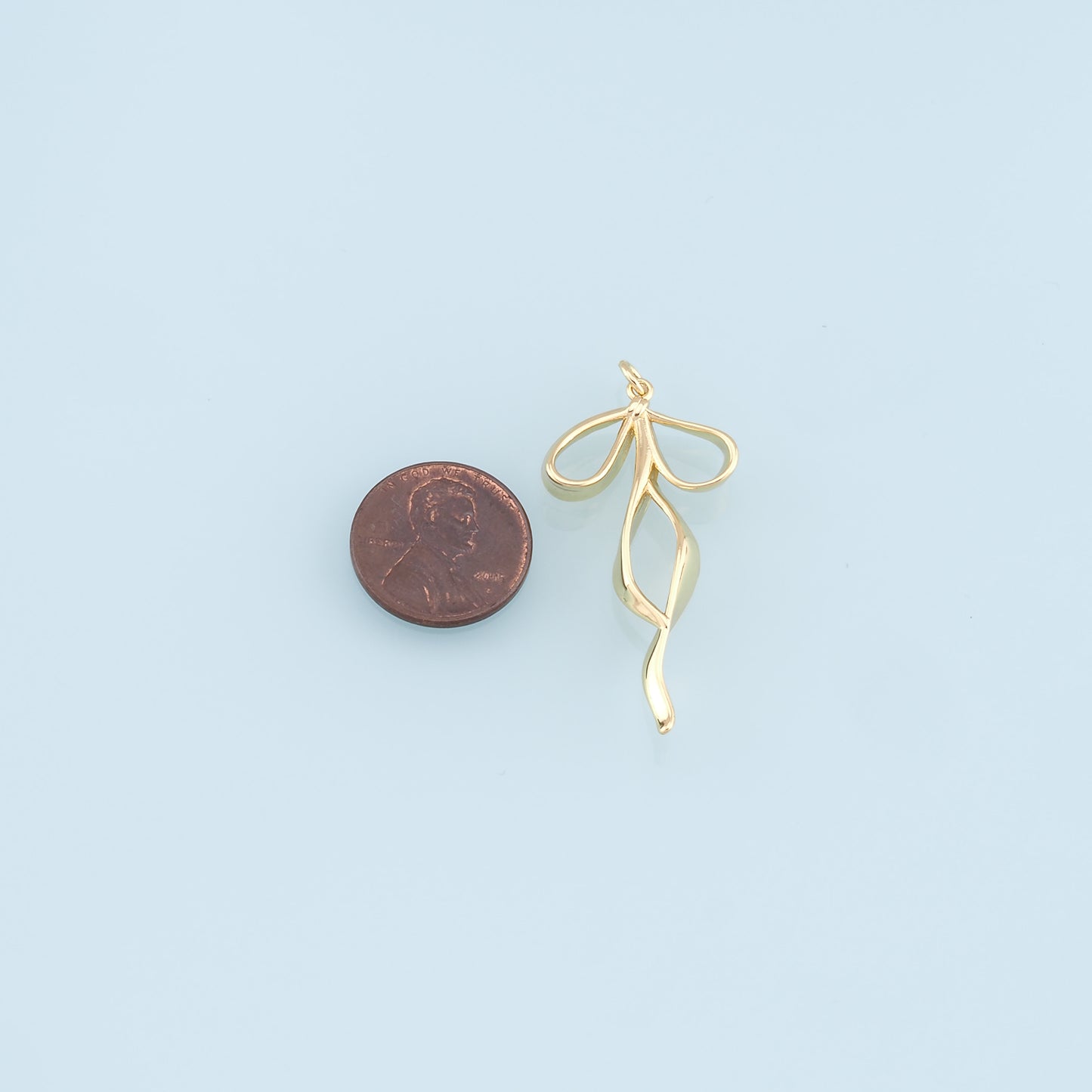 Gold Bow Charms,18K Gold Filled Bow Pendant,Bow Tie Charm Bracelet Necklace for DIY Jewelry Making Supply