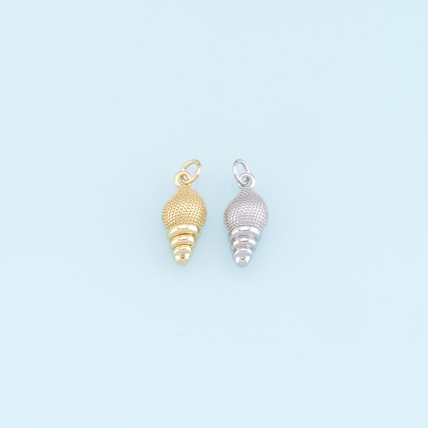 Gold Conch Charms,18K Gold Filled Conch Shell Pendant,Silver Conch Shell Charm Bracelet Necklace for DIY Jewelry Making Supply