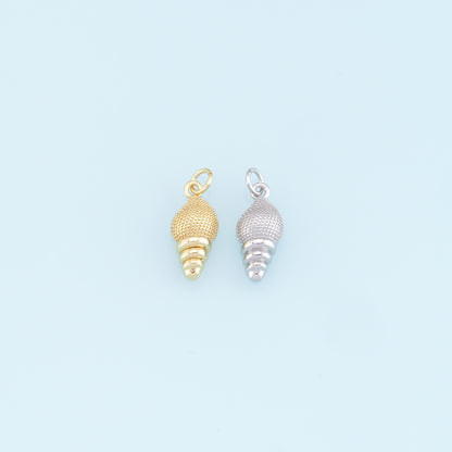 Gold Conch Charms,18K Gold Filled Conch Shell Pendant,Silver Conch Shell Charm Bracelet Necklace for DIY Jewelry Making Supply
