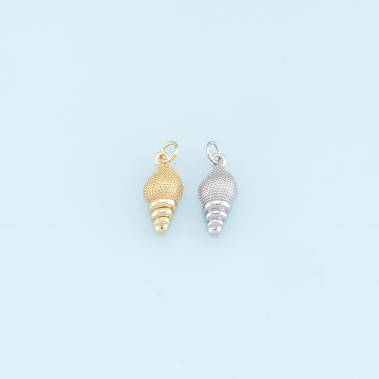 Gold Conch Charms,18K Gold Filled Conch Shell Pendant,Silver Conch Shell Charm Bracelet Necklace for DIY Jewelry Making Supply