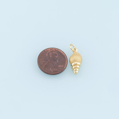 Gold Conch Charms,18K Gold Filled Conch Shell Pendant,Silver Conch Shell Charm Bracelet Necklace for DIY Jewelry Making Supply
