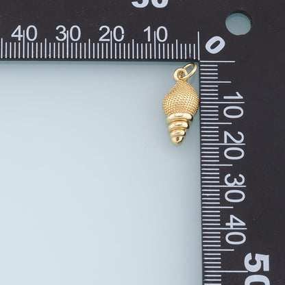 Gold Conch Charms,18K Gold Filled Conch Shell Pendant,Silver Conch Shell Charm Bracelet Necklace for DIY Jewelry Making Supply