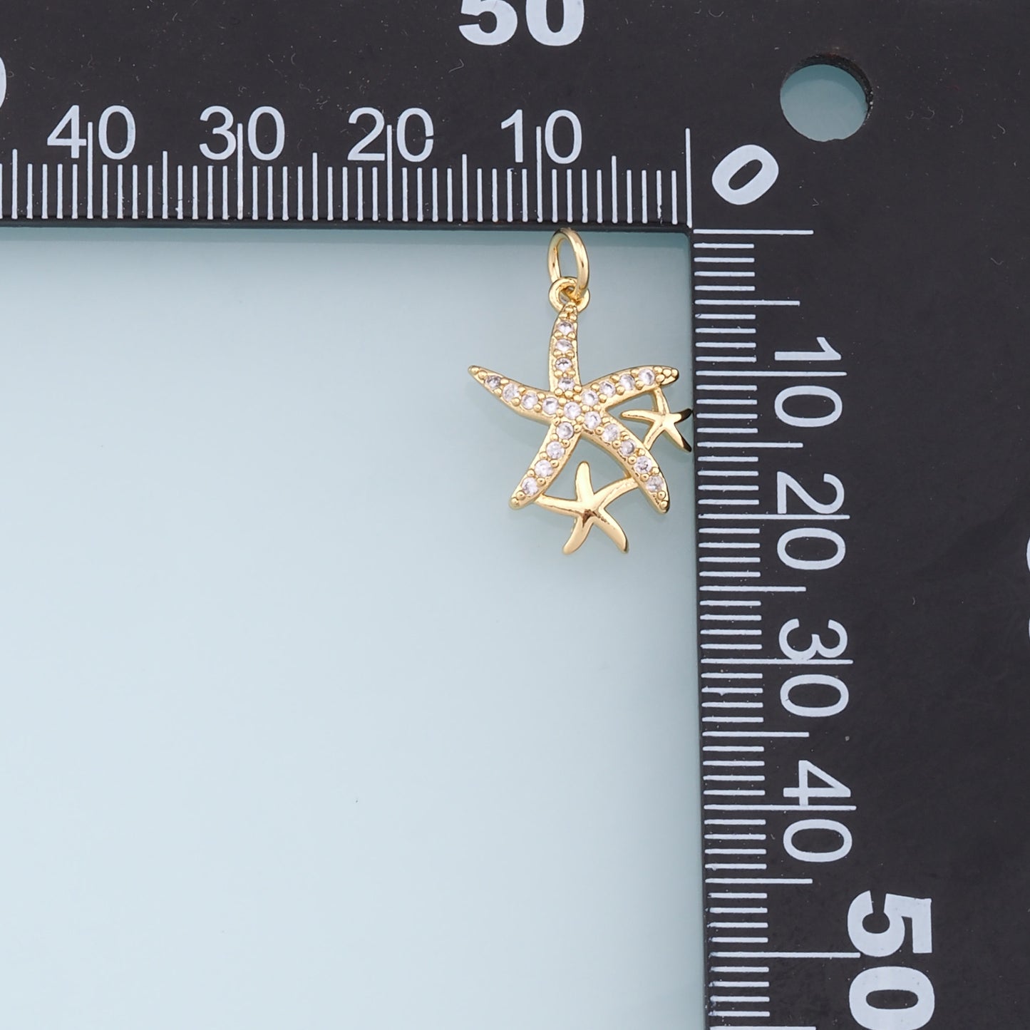 Gold Starfish Charms,18K Gold Filled Sea Star Pendant,Starfish Charm Bracelet Necklace for DIY Jewelry Making Supply