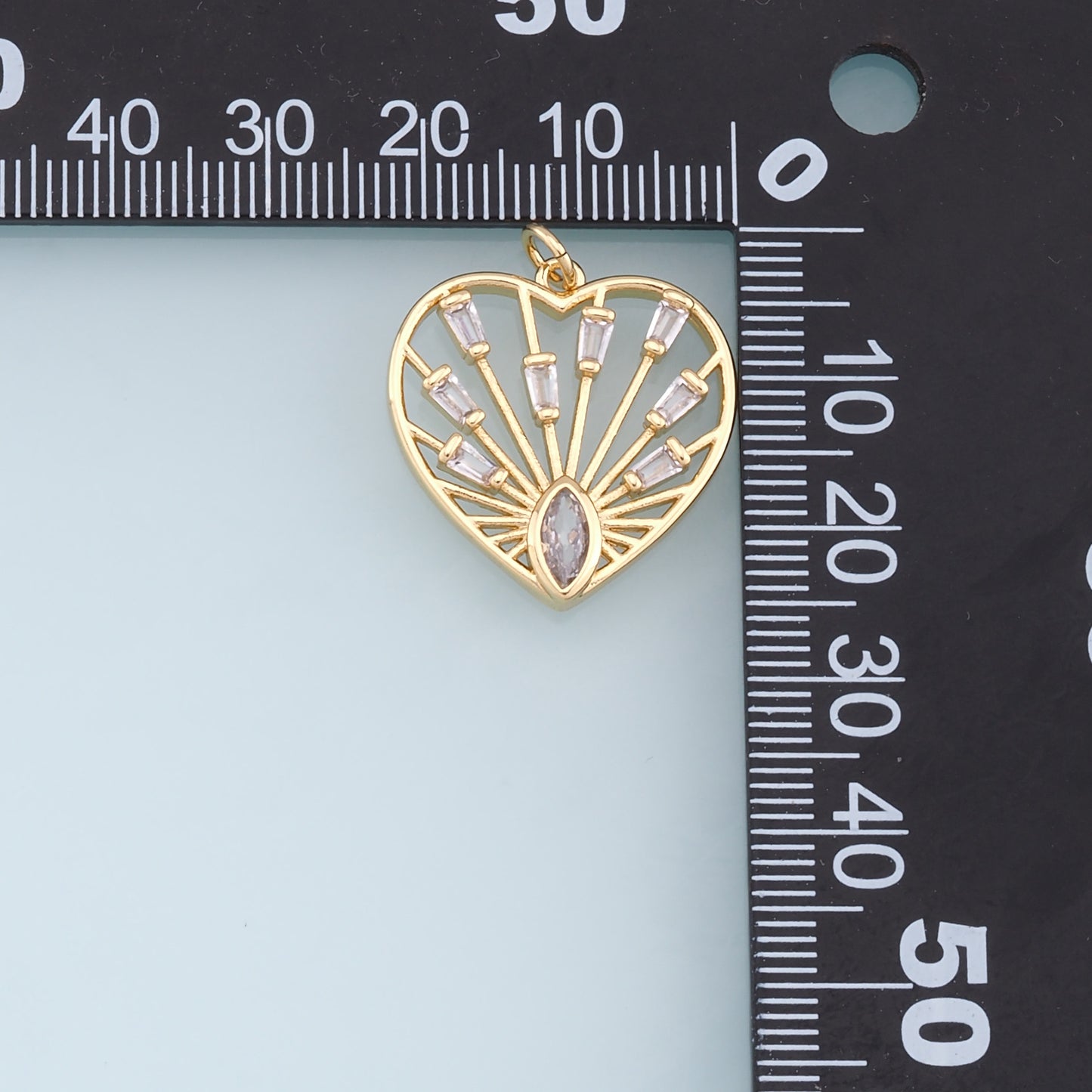 Gold Heart Charms,18K Gold Filled Heart Pendant,Heart Charm Bracelet Necklace for DIY Jewelry Making Supply