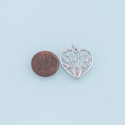 Gold Heart Charms,18K Gold Filled Heart Pendant,Heart Charm Bracelet Necklace for DIY Jewelry Making Supply