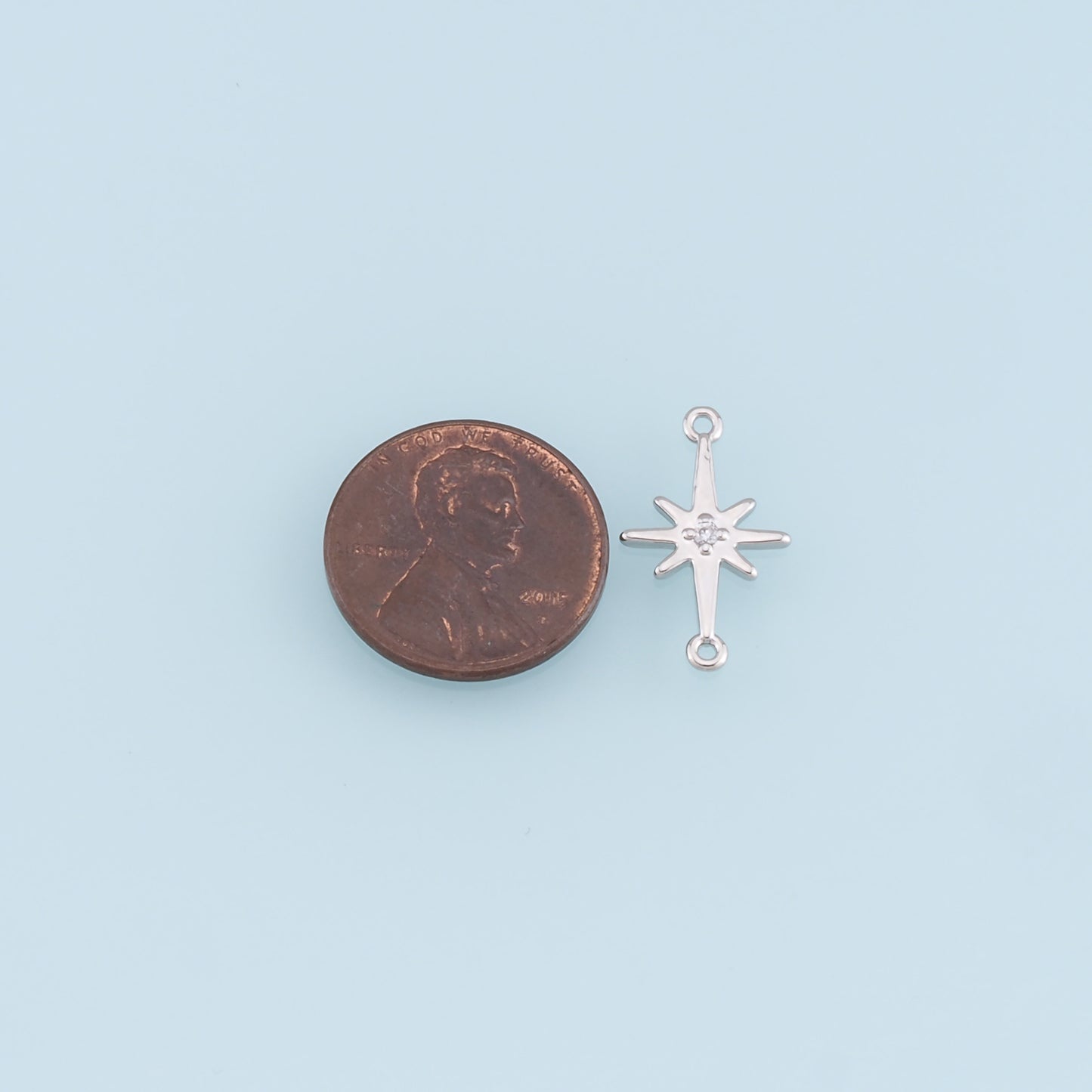 Gold Star Charms,18K Gold Filled Starburst Pendant,CZ North Star Charm Bracelet Necklace for DIY Jewelry Making Supply
