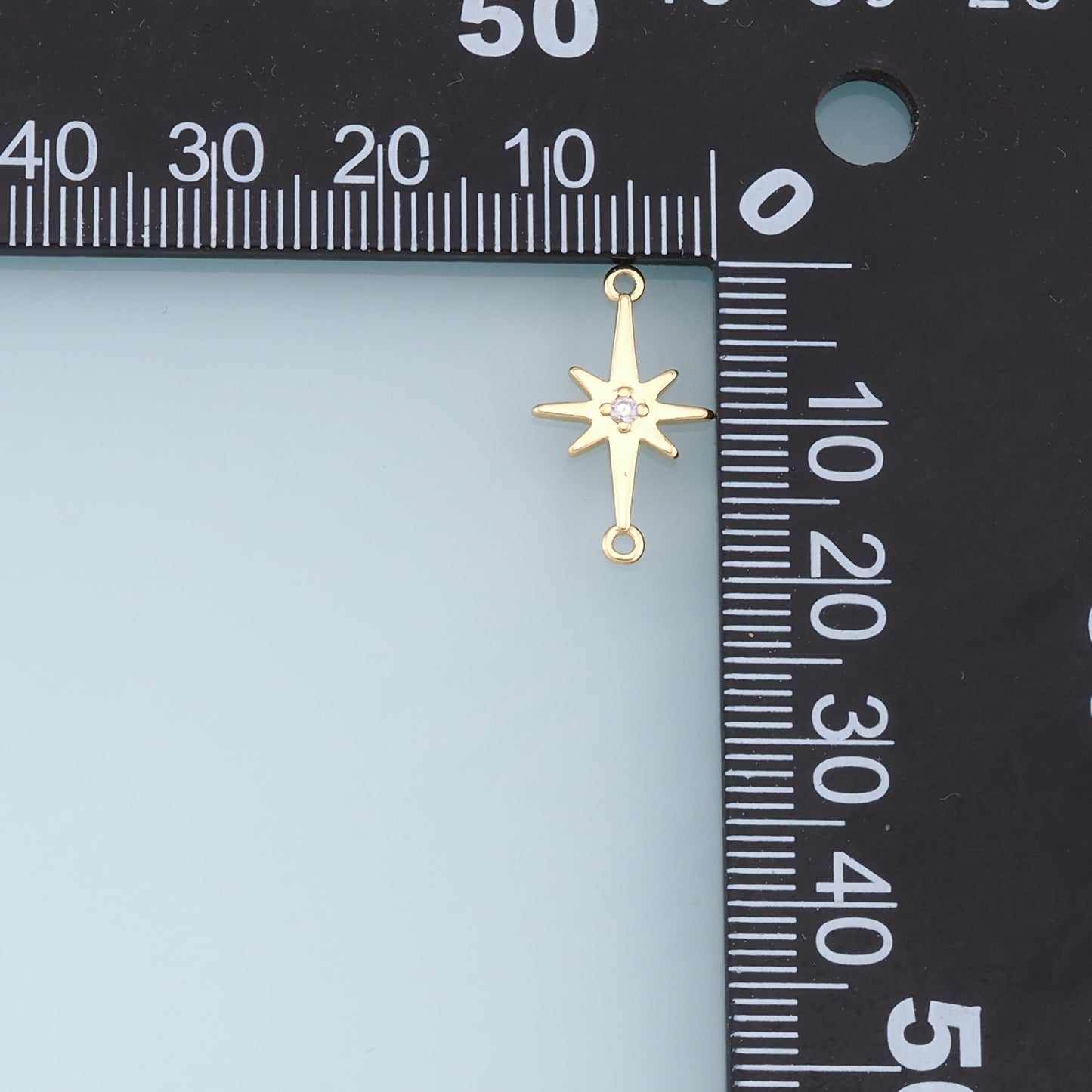 Gold Star Charms,18K Gold Filled Starburst Pendant,CZ North Star Charm Bracelet Necklace for DIY Jewelry Making Supply