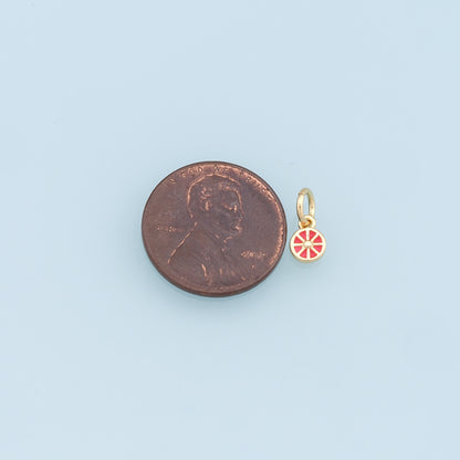 Gold Tiny Lemon Charms,18K Gold Filled Enamel Lemon Pendant,Fruit Charm Bracelet Necklace for DIY Jewelry Making Supply