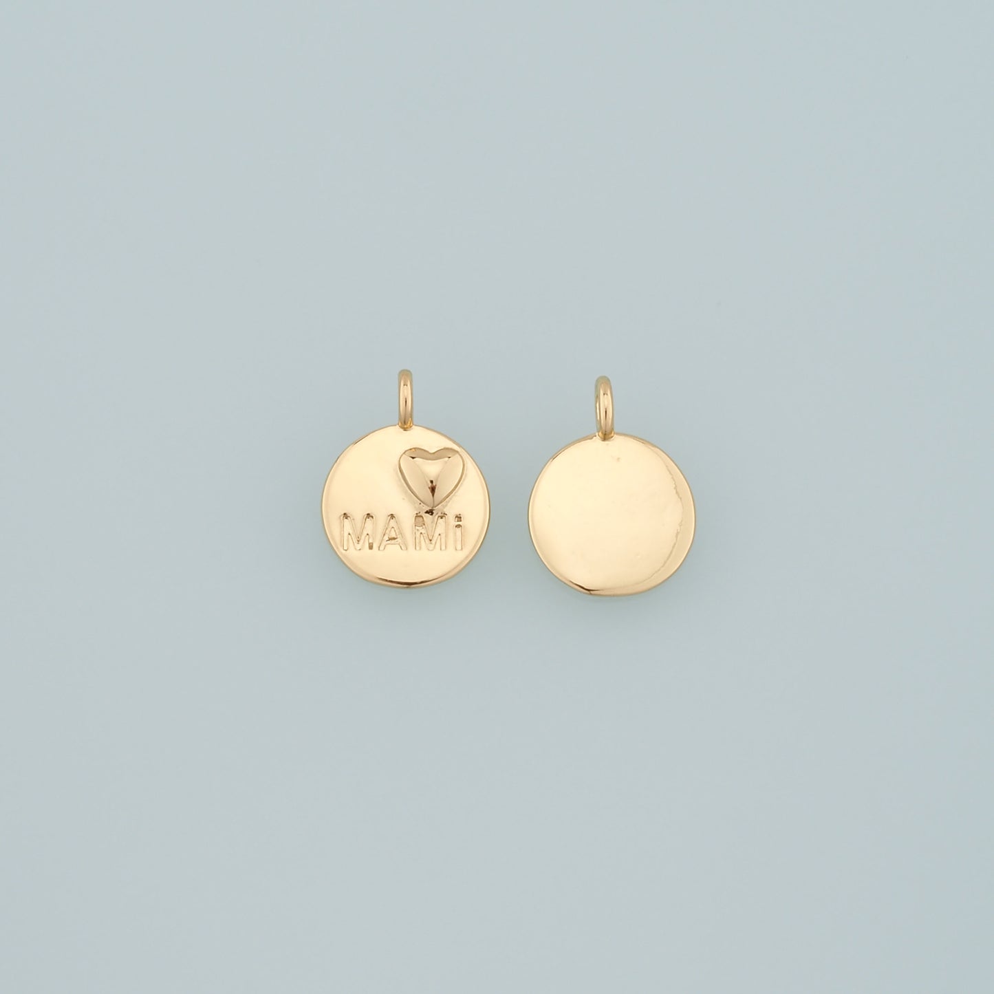 18K Gold Filled Mama Pendant,Dainty Heart Mama Charm Bracelet Necklace for DIY Jewelry Making Supply