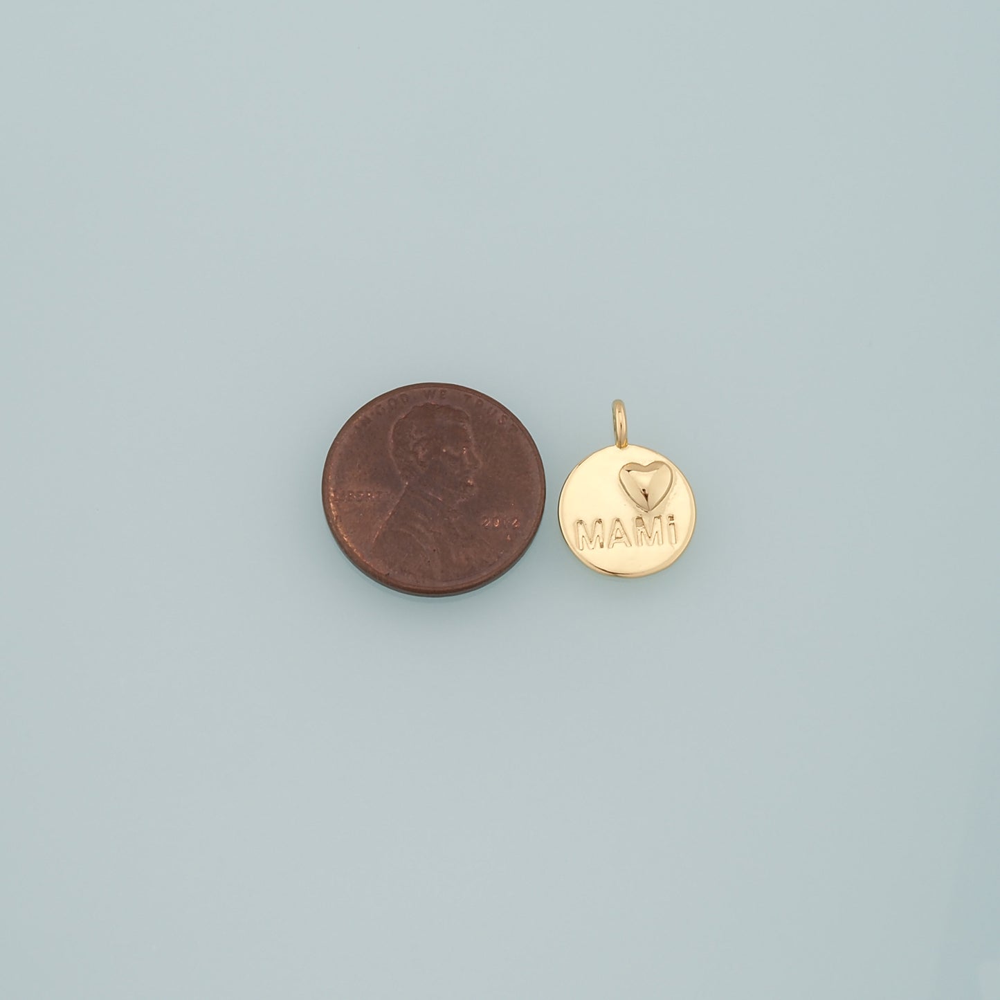 18K Gold Filled Mama Pendant,Dainty Heart Mama Charm Bracelet Necklace for DIY Jewelry Making Supply