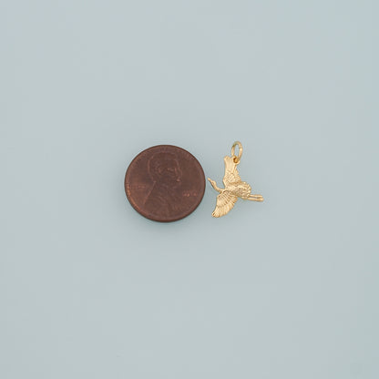 Gold Bird Charms,18K Gold Filled Crane Pendant,Crane Charm Bracelet Necklace for DIY Jewelry Making Supply